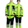 thumbnail image 2 of Txeol Mens Work Utility Sets 2 Piece Long Sleeve Reflective Workwear Mechanic Suit Windproof Waterproof High Visibility Coats and Pants L,Yellow, 2 of 6