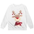 thumbnail image 3 of Print Girls Long Sleeve Crewneck Sweatshirt Cozy Pullover Top For Holiday Season (White 5-6 Years), 3 of 3
