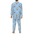thumbnail image 5 of Kll Cute French Bulldog Sleepwear Mens Flannel Pajamas,Long Cotton Pj Set, 5 of 9