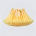 thumbnail image 2 of Miluxas Girl's Elastic Waist Petticoat Puffy Tutu Tulle Skirt Princess Ballet Dance Pettiskirts Underskirt Yellow 0-2 Years, 2 of 5