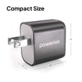 thumbnail image 4 of Powertek 20W USB-C PD + 18W USB-A Dual Port Wall Charger, Metallic Shine Pastel, Black, 4 of 6