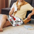 thumbnail image 3 of Wukai Rabbit And Hedgehog Men’s Short Pajama Pants With Pockets Soft Sleep Pj Shorts for Men-, 3 of 6