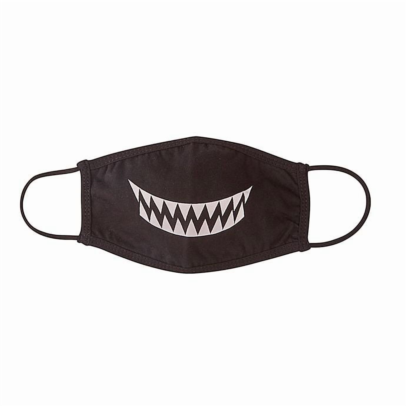 American Mask Group 2-Pack Reusable Washable Kids Cloth Face Masks - Unisex Face Covering with Adjustable Ear Loops - Dual Layer 100% Cotton - Soft & Breathable Fabric Face Mask - Big Teeth