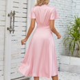 thumbnail image 3 of Vedolay Dresses That Hide Belly Women Sleeveless Summer Dress 2023 Crewneck Ribbed Knit Ruffle Swing Button Down Beach Sun Mini Tank Short Dresses,Pink M, 3 of 5