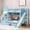 Blue, variant on Harper & Bright Designs Stairway Twin Bunk Bed with Slide, Twin over Twin Castle Wooden Bedframe with Storage Staircase and Drawers for Boys Girls, Gray