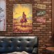 thumbnail image 5 of Placa Metal Vintage West Cowboy Pintura Hierro Rectangular Barra Pared 30x40cm, 5 of 9
