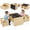 Natural, variant on OLAKIDS Montessori Weaning Table and Chair Set, Adjustable Height Kids Activity Desk with Blackboard 2 Chairs for Toddler Aged 1-3, Ideal for Step Stool Drawing Reading