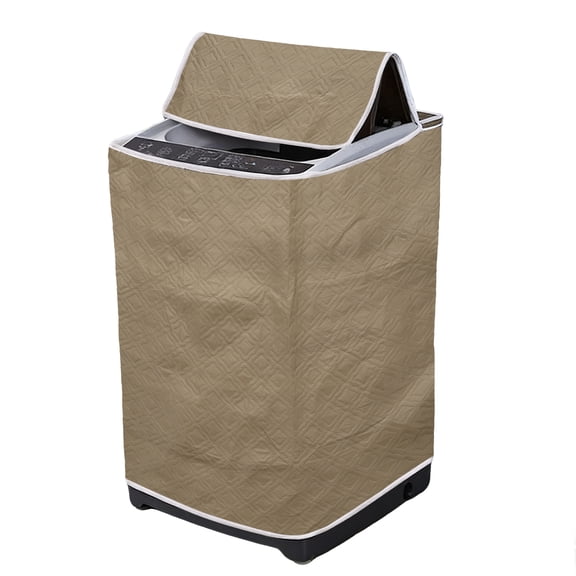 Washer and Dryer Covers 22"x22"x32"- Waterproof, Dustproof PEVA Top Load Washing Machine Cover with Zipper for Laundry Room Balcony, Brown