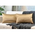 thumbnail image 2 of Aiking Home 12x18 Inches Faux Silk Rectangular Throw Pillow Cover, Zipper Closure, Brass (Set of 2), 2 of 6