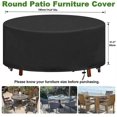 thumbnail image 1 of Cubierta redonda para mesa de jardín, cubierta impermeable para muebles de jardín, lona Oxford 420d, protección redonda para mesa de exterior, 230x110cm, 1 of 5