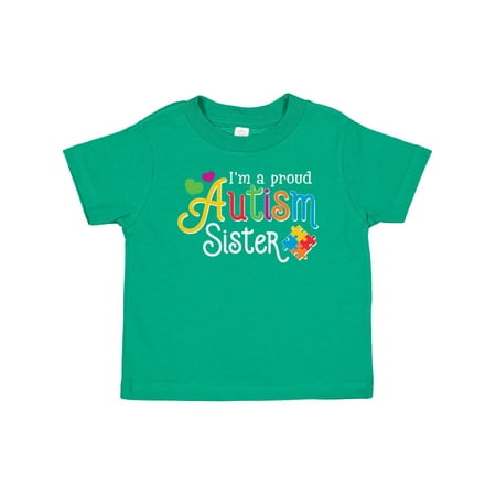 

Inktastic Proud Autism Sister with Puzzle Pieces and Hearts Gift Baby Boy or Baby Girl T-Shirt