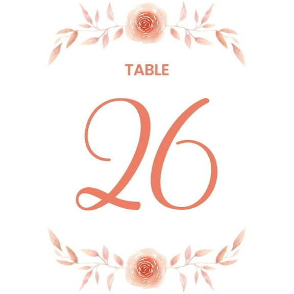 Red Rose Wedding Table Number Cardss 1-30 Double Sided For Reception Event Party Baby Shower Birthday 4x6