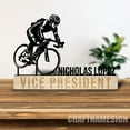 thumbnail image 5 of Craftnamesign Custom Wooden Bicycle Desk Name Plate, Cycling Metal Nameplate, Biker Desk Nameplate, 5 of 5