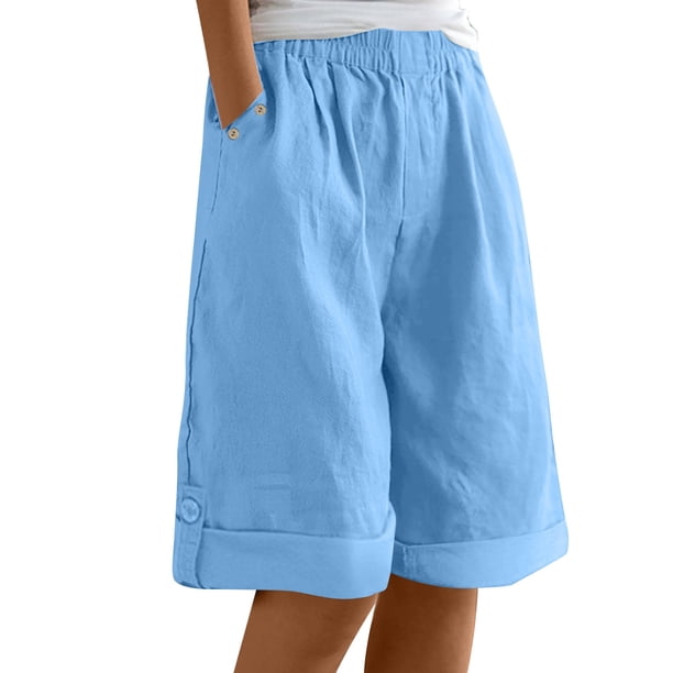 Pantalones Elásticos de Cintura para las Mujeres Casual Suelto Color Sólido Pantalones de Bolsillo, Cintura Alta Cómodos Joggers para Diario
