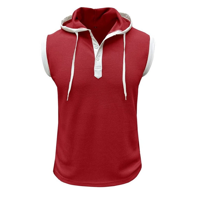 NOLDARES Men's Athletic Sleeveless Hoodie Workout Hooded Tank Top