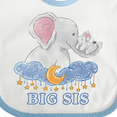 thumbnail image 4 of Inktastic Big Sis Cute Elephants with Moon and Stars Girls Baby Bib, 4 of 4