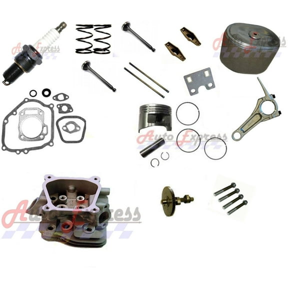 Fits Honda GX160 5.5HP Cylinder Head Connecting Rod Rocker Arms Camshaft Gasket Kit
