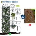 thumbnail image 4 of 2/4Pack Robust Black Metal Garden Trellis Fence - Decorative Panels for Climbing Plants, Vines & Vegetables - Rustproof, Outdoor Support, Black, 4 of 5