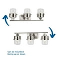 thumbnail image 4 of Beckner Collection Three-Light Brushed Nickel Clear Glass Urban Industrial Bath Light, 4 of 12