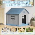 thumbnail image 2 of LHBcraft Dog House,Weatherproof Resin Shelter with Air Vents and Elevated Floor for Small-Medium Dogs,Dog kennel for Indoor&Outdoor,Blue,32.3" L x 29.9" W x 32.5" H, 2 of 8