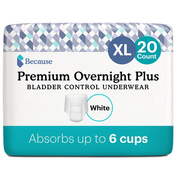 Ropa interior para adultos para incontinencia Because Overnight XL, 20 unidades
