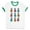 White/Kelly Green, variant on Retro Pineapple Print Ringer Tee Shirt Unisex Small White/Kelly Green
