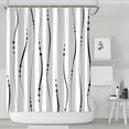 thumbnail image 2 of Black and White Striped Shower Curtain for Bathroom with Hooks, Shower Curtain Set 84 Inches Long, Bath Curtains Waterproof 72x84, 2 of 4