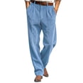 thumbnail image 4 of Dpytoraw Men's Relaxed Fit Corduroy Dress Pants Straight Leg Business Casual Trousers Blue XXXL, 4 of 5