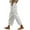 White #815, variant on Bovemsi Casual Pants for Women Fashion Solid Color Cotton Flax Elastic Long Beach Leisure Trousers Linen with Pockets