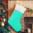 thumbnail image 5 of Coolnut 17.7 Inch Christmas Stockings, Plain Aqua Solid Color Presonalized Large Stocking Sock for Family Holiday Xmas Party Decorations 1PC, 5 of 7