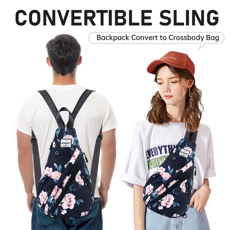 Convertible Canvas Sling Backpack, Lightweight Water Resistant Daypack Amazon.com: VAKAER Convertible Sling Backpack for Women  main image 2