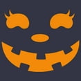 thumbnail image 2 of Women's CHIN UP Halloween Jack o' Lantern Face  Graphic Tee Navy Blue X Large, 2 of 4