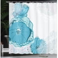 thumbnail image 3 of Ambesonne Floral Shower Curtain, Blue Spring Blossoms, 69"Wx75"L, Blue Seafoam and Coconut, 3 of 4