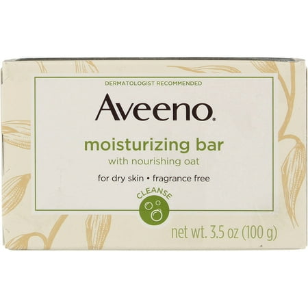 Aveeno Moisturizing Bar Soap, Fragrance Free, 3.5 oz (2 Pack) (Bundle)