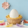 thumbnail image 5 of Elegant White Ceramic Egg Figurine with Embossed Pattern Design, Home Indoor Decorative Tabletop Accent for Spring, Easter, and Home Shelf Styling, Featuring a Smooth Glossy Finish, 5 of 6