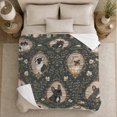 thumbnail image 5 of Vintage French Bulldog Cameo Portrait Botanical, Festive Festive Scene, Warm Flannel Blanket for Living Room and Bedroom, Dog Lovers Christmas Gift, Festive Home Decor, 5 of 9