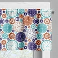 thumbnail image 5 of Ambesonne Vintage Valance & Curtain, Clock with Roman Digits, 55"x30", Blue and Dark Orange, 5 of 6