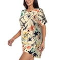 thumbnail image 2 of Fotbe Rockets Print Pajama Set for Women 2 Piece Loungewear Short Sleeve Tops and Shorts Set Soft Sleepwear-XX-Large, 2 of 7