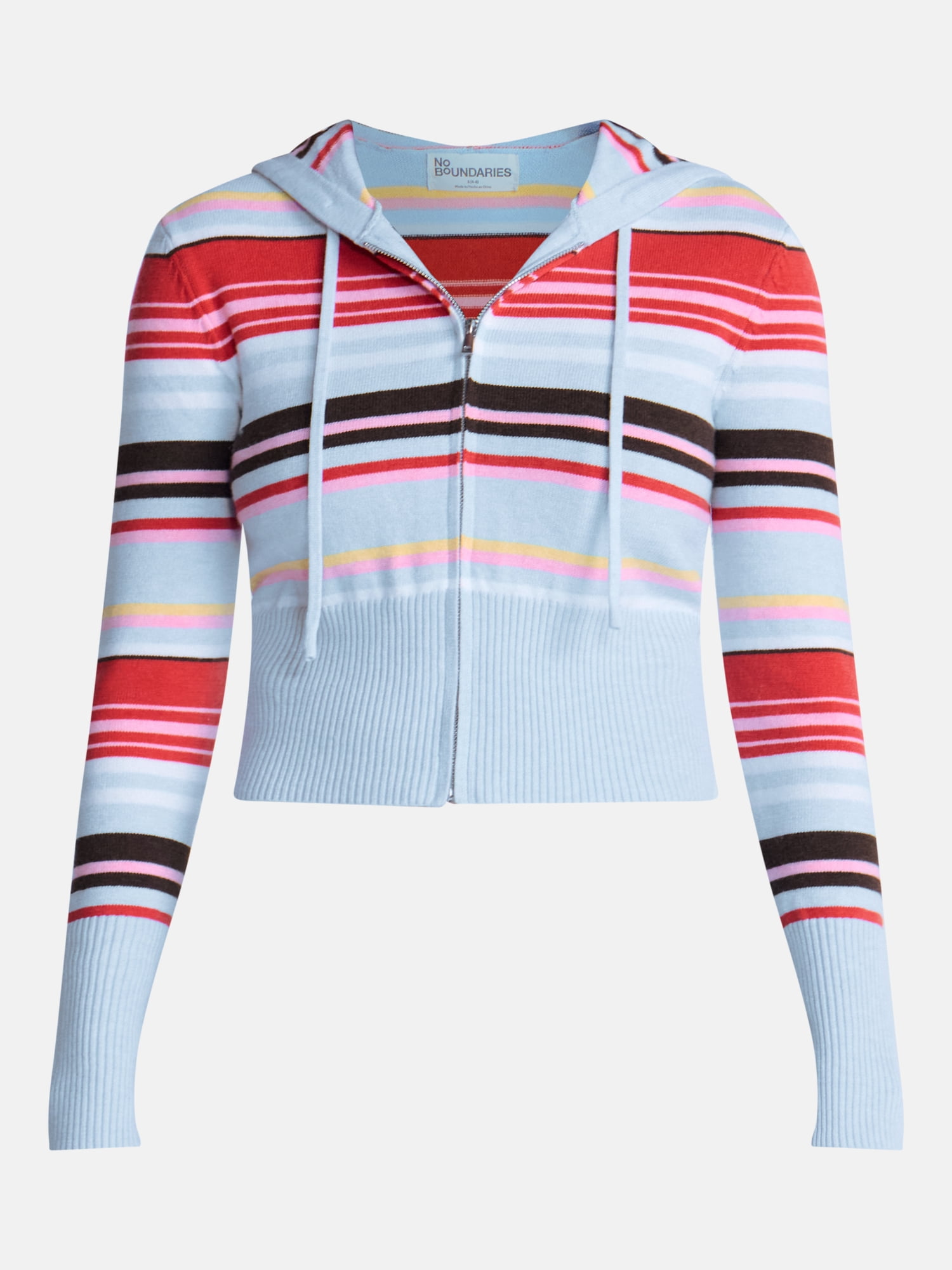 No Boundaries Zip Up Sweater, Women's XXS-XXL