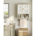 thumbnail image 2 of Bathroom Wall Cabinet, Medicine Cabinet with Open Partition and Towel Bar, Rustic Storage Cabinet with Open and Hidden Storage Space, for Bathroom, Living Room, Kitchen, White and Walnut, 2 of 18