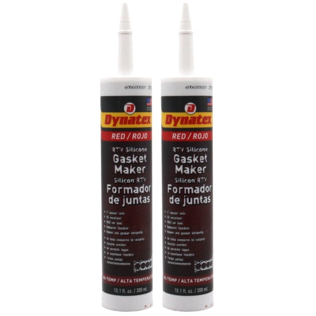 Sellador Dynatex 300 ml Rojo de Alta Temperatura Silicona RTV (2 unidades)