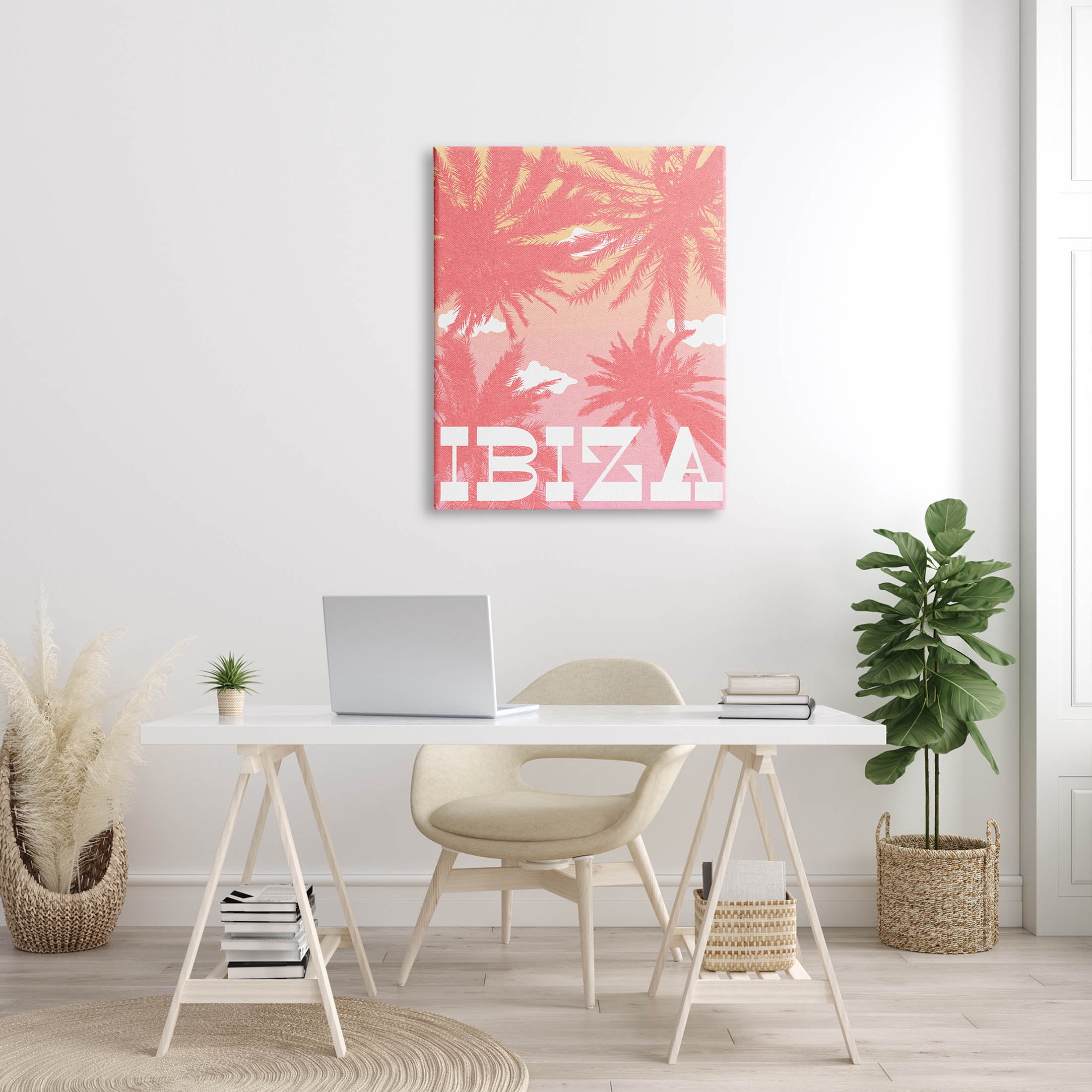Stupell Industries Tropical Ibiza Palm Trees Graphic Art Gallery Wrapped Canvas Print Wall Art, Design by Daphne Polselli