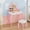 Pink, variant on Kids Vanity Set with Lighted Mirror & Stool, White Bow Design - Princess Makeup Dressing Table with Storage, Chair Included - Toddler Girls Play Beauty Desk,Pink