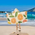 thumbnail image 2 of Yayeee Kids Hooded Towels Toddler Soft Absorbent Beach Bathing Wrap 50" x 23.5", Beige Citrus Leaves, 2 of 5