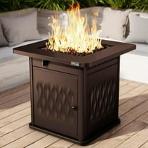 EAST OAK Gas Fire Table 28" 50000 BTU Brown