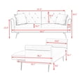 thumbnail image 6 of Leumius 71 inches Convertible Futon Sofa Bed,Modern Loveseat Sofa Couch Sleeper Sofa Bed with 2 Pillows for Living Room,Black, 6 of 7