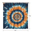 thumbnail image 5 of Orange Blue Tie Dye Spiral Pattern Shower Curtain 72"x72" ,Bathroom Decorative Shower Curtains Set with 12 Hooks,Modern Waterproof Washable Shower Curtain, 5 of 6