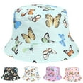 thumbnail image 7 of Xfvqtps Womens Bucket Hat Summer Sun Protection Fashion Butterfly Print UV Protection Sunshade Outdoor Beach Sun Hat Fisherman Cap Light Blue, 7 of 7