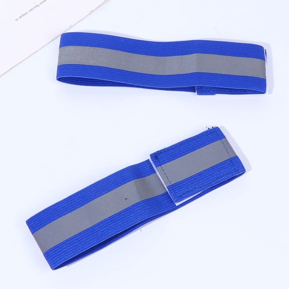 LOLIPPYY 12Pcs Running Safety Bracelets Blue Fluorescent Reflective Wristbands for Night Jogging and Hiking