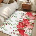 thumbnail image 5 of Valentine's Day Washable Area Rug&nbsp;3x5ft Watercolor Red Pink Love Heart Roses Floral Leaf Soft Rectangle&nbsp;Rugs for Living Room, Non Slip Carpet for Bedroom&nbsp;Entryway Dining Room, 5 of 9